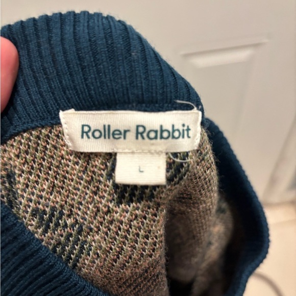 Roller Rabbit Arandra Floral Wool Sweater Crew Neck Size L - Picture 4 of 6